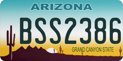 AZ license plate BSS2386