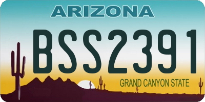 AZ license plate BSS2391