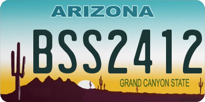 AZ license plate BSS2412