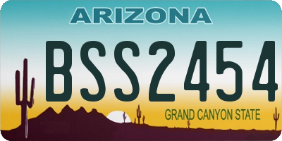AZ license plate BSS2454