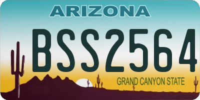 AZ license plate BSS2564