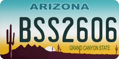 AZ license plate BSS2606