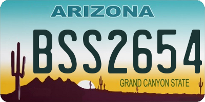 AZ license plate BSS2654