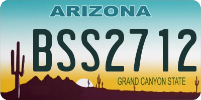 AZ license plate BSS2712