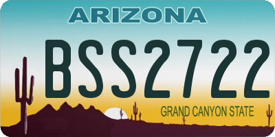 AZ license plate BSS2722