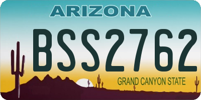 AZ license plate BSS2762