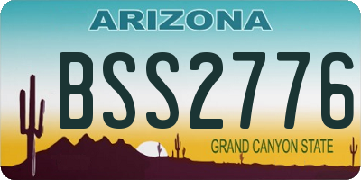 AZ license plate BSS2776