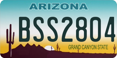 AZ license plate BSS2804