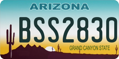 AZ license plate BSS2830