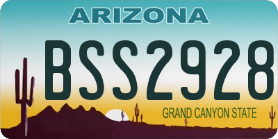 AZ license plate BSS2928