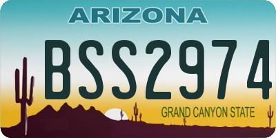 AZ license plate BSS2974