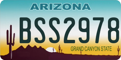AZ license plate BSS2978