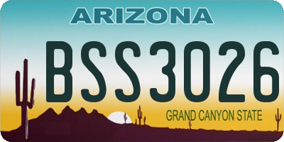 AZ license plate BSS3026