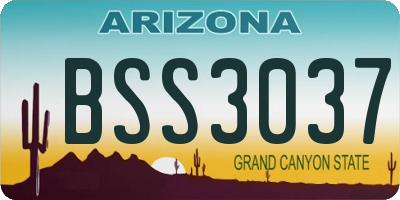 AZ license plate BSS3037