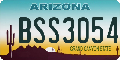AZ license plate BSS3054
