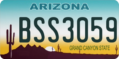 AZ license plate BSS3059