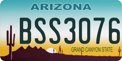 AZ license plate BSS3076
