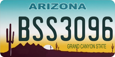 AZ license plate BSS3096