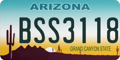 AZ license plate BSS3118