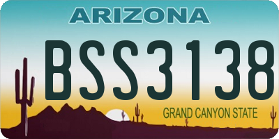 AZ license plate BSS3138