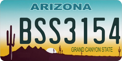 AZ license plate BSS3154