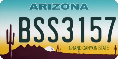AZ license plate BSS3157