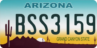 AZ license plate BSS3159