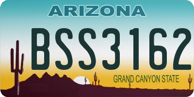 AZ license plate BSS3162
