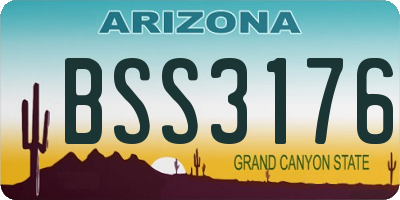 AZ license plate BSS3176