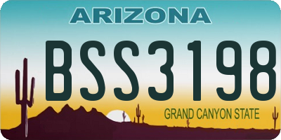 AZ license plate BSS3198