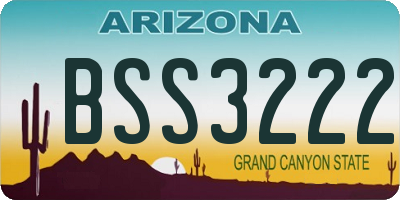 AZ license plate BSS3222