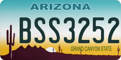 AZ license plate BSS3252