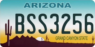 AZ license plate BSS3256