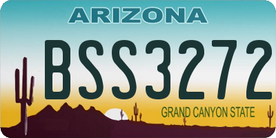 AZ license plate BSS3272