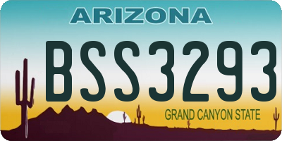 AZ license plate BSS3293