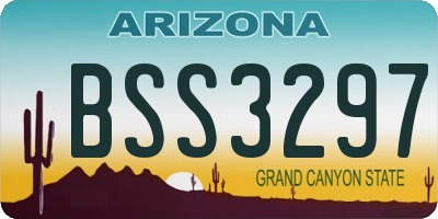 AZ license plate BSS3297
