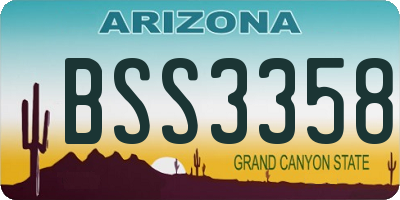 AZ license plate BSS3358