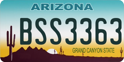 AZ license plate BSS3363