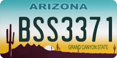 AZ license plate BSS3371
