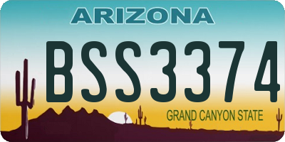 AZ license plate BSS3374