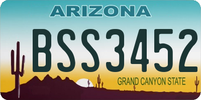 AZ license plate BSS3452