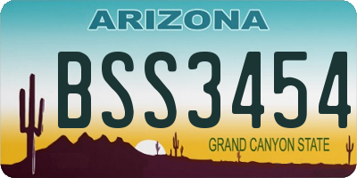 AZ license plate BSS3454
