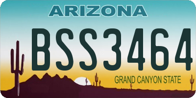AZ license plate BSS3464