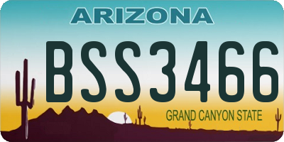 AZ license plate BSS3466