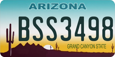 AZ license plate BSS3498