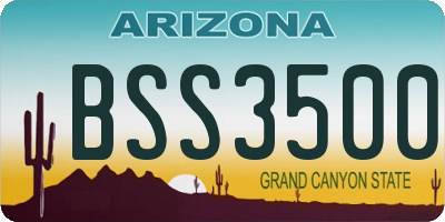 AZ license plate BSS3500