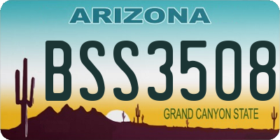AZ license plate BSS3508