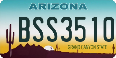 AZ license plate BSS3510