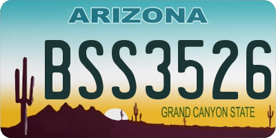 AZ license plate BSS3526