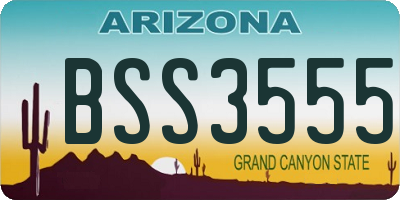 AZ license plate BSS3555
